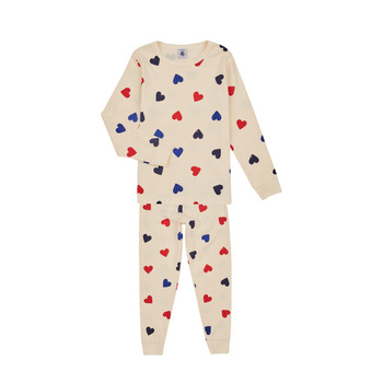 Textil Rapariga Pijamas / Camisas de dormir Petit Bateau LERRY Branco / Vermelho / Marinho