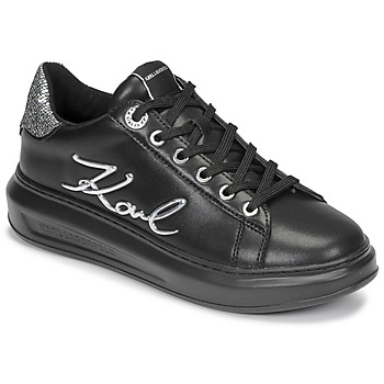 Sapatos Mulher Sapatilhas Karl Lagerfeld KAPRI Signia Lace Lthr Preto / Prata