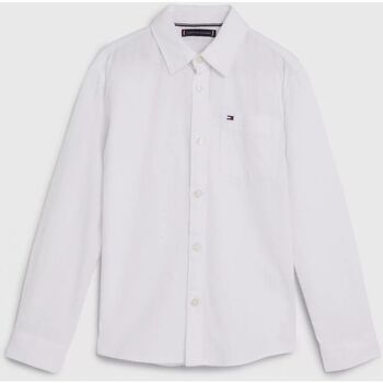 Textil Rapaz Camisas mangas comprida Tommy Hilfiger KB0KB08142 RELAXED SHIRT-YBR WHITE Branco