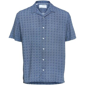 Textil Homem Camisas mangas comprida Selected 16088360 RELAX-DARK NAVY Azul