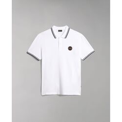 Textil Homem T-shirts e Pólos Napapijri E-MACAS NP0A4H5Z-002 BRIGHT WHITE Branco