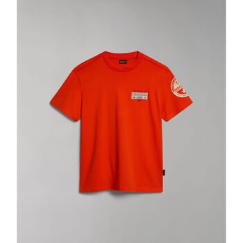 Textil Homem T-shirts e Pólos Napapijri S-AMUNDSEN NP0A4H6B-R05 CHERRY RED Vermelho