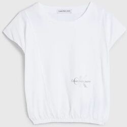 Calvin Klein Jeans stripe center logo t-shirt in black