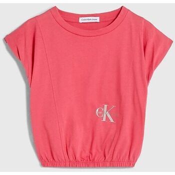 Textil Rapariga T-shirts e Pólos Calvin Klein Jeans IG0IG02009 NONOGRAM CAP-XI1 PINK FLASJ Rosa