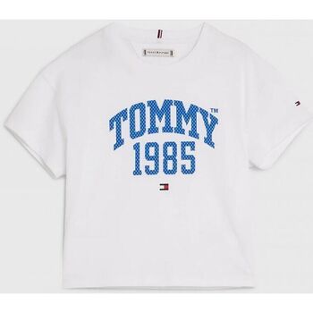 Textil Rapaz T-shirts e Pólos Tommy Hilfiger KG0KG07257-YBR WHITE Branco