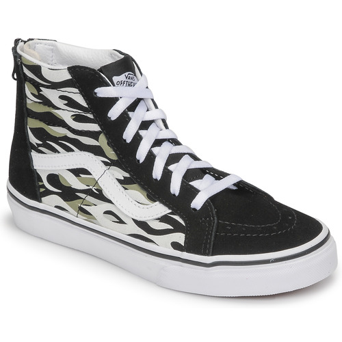 Sapatos Rapaz Vans Old Skool Czarne zamszowe buty sportowe z motywem skóry węża Vans UY SK8-Hi Zip Preto / Cinza
