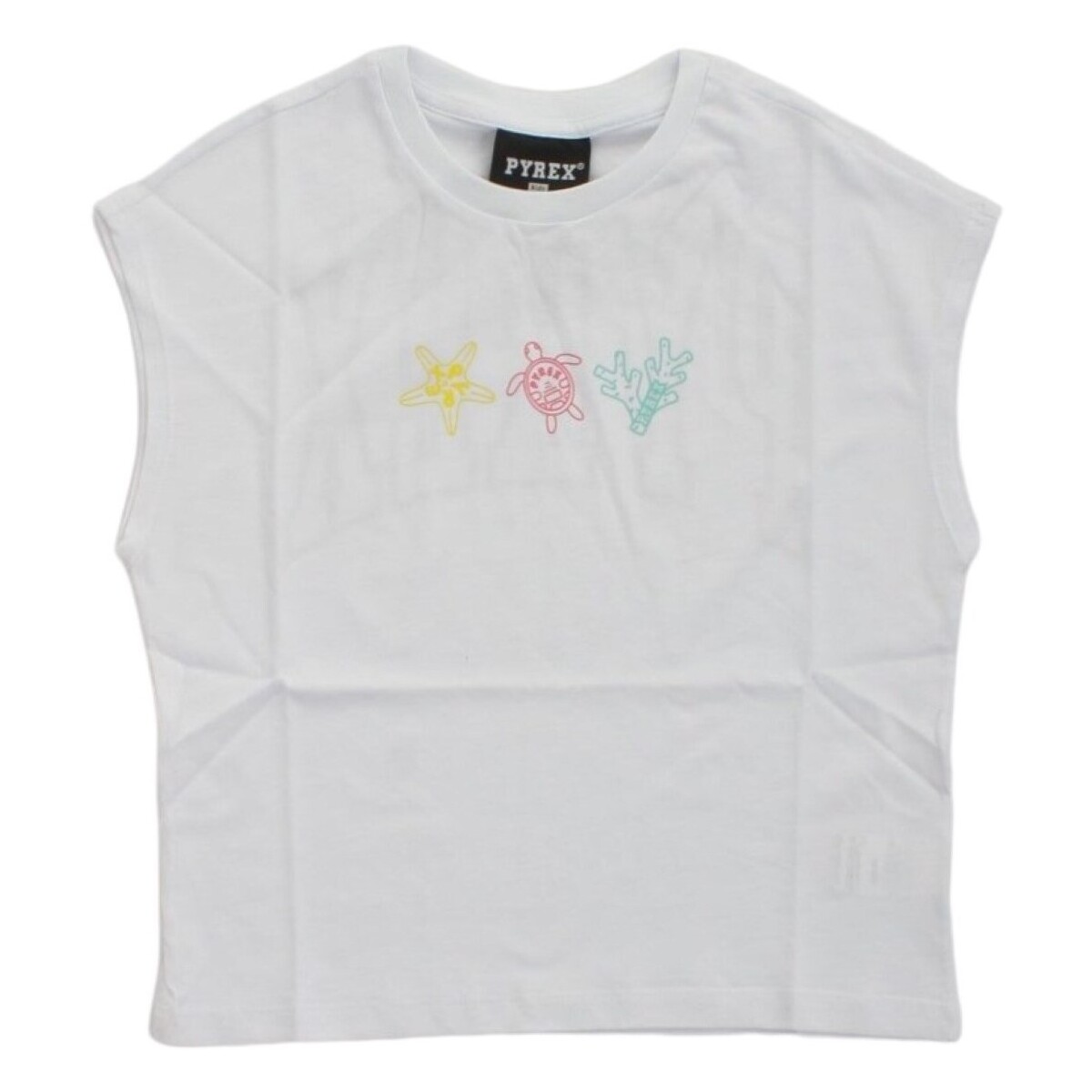 Textil Rapariga T-Shirt shawl mangas curtas Pyrex 033925 Branco