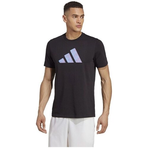 Textil Homem T-Shirt mangas curtas adidas Originals Tennis AO Graphic Tee Preto