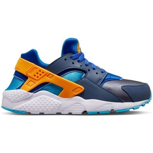 Sapatos Criança Sapatilhas Nike court Air Huarache Run JR Cor de laranja, Azul marinho
