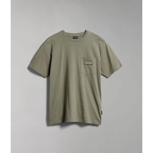 Textil Homem T-shirts e Pólos Napapijri S-MORGEZ NP0A4GBP-GAE GREEN LICHEN Verde
