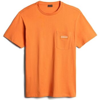 Textil Homem T-shirts e Pólos Napapijri S-MORGEZ NP0A4GBP-A1X ORANG AMBER Laranja