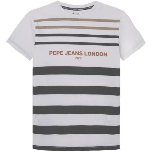 Textil Rapaz T-Shirt mangas curtas Pepe Herren jeans  Branco