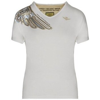 Textil Mulher T-Shirt mangas curtas Aeronautica Militare TS2110DJ60173009 Branco, Dourado