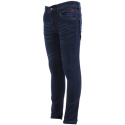 New Look Schmal geschnittene Jeans mit Zierrissen in dunkelblauer Waschung