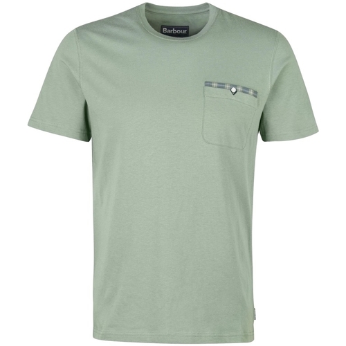 Textil Homem MONCLER T-SHIRT WITH VELVET LOGO Barbour T-Shirt Tayside - Agave Green Verde