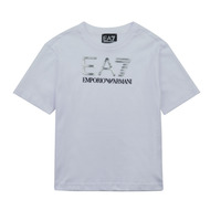 Textil Rapaz T-Shirt mangas curtas Emporio Armani item EA7 VISIBILITY TSHIRT Branco