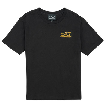 Textil Rapaz T-Shirt mangas curtas Emporio Armani giorgio EA7 CORE ID TSHIRT Preto / Ouro