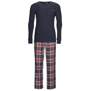 Textil Homem Pijamas / Camisas de dormir Joggings & roupas de treino L/S PJ SLEEP SET Azul / Vermelho