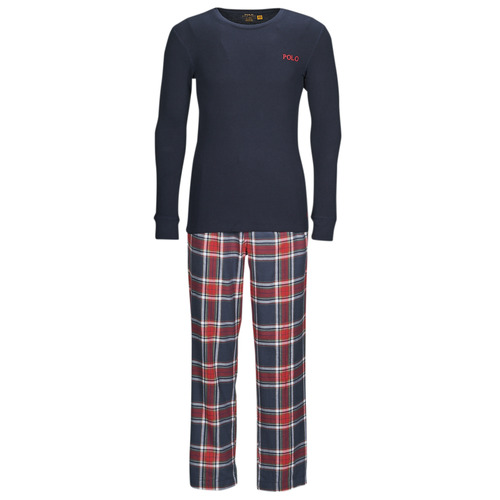 Textil Homem Pijamas / Camisas de dormir Th Logo Cotton X3 L/S PJ SLEEP SET Azul / Vermelho