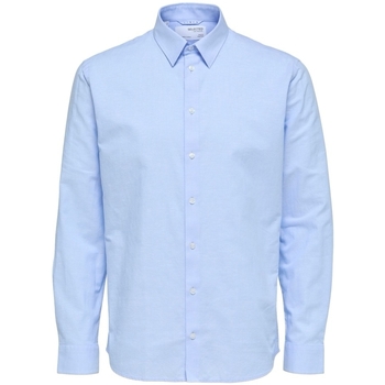 Textil Homem Camisas mangas comprida Selected Camisa Regnew-Linen - Cashmere Blue Azul