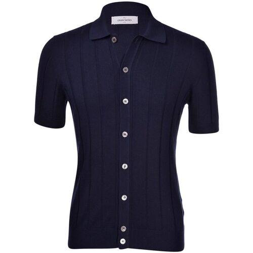 Textil Homem Camisas mangas comprida Gran Sasso  Azul