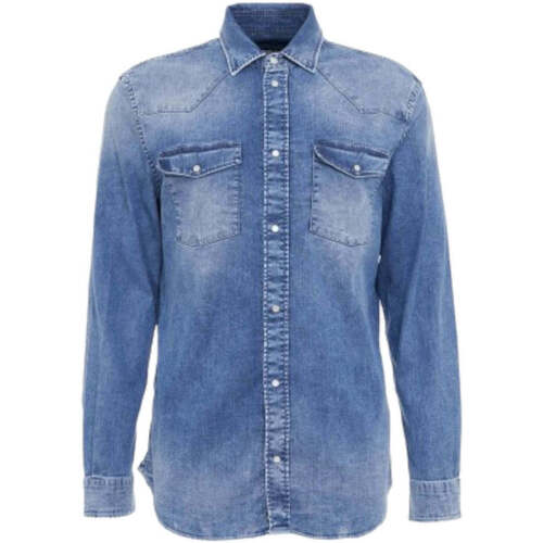 Textil Homem Camisas mangas comprida Dondup  Azul