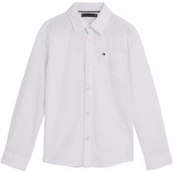 Textil Rapaz Camisas mangas comprida Tommy Hilfiger KB0KB08142 Branco