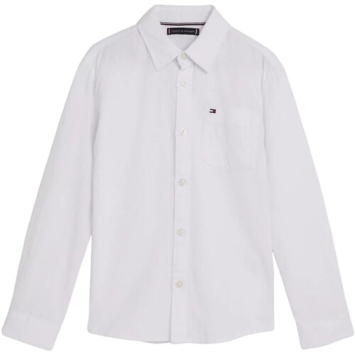 Textil Rapaz Camisas mangas comprida Tommy Hilfiger KB0KB08142 Branco