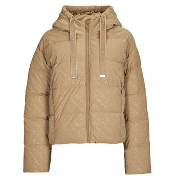 Textil Mulher Quispos Guess 4G LOGO HOODED PUFFA Camel