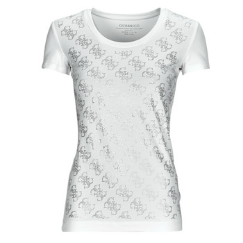 Textil Mulher T-Shirt mangas curtas Guess SS VN 4G ALLOVER TEE Branco