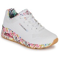 Sapatos Mulher Sapatilhas Skechers tan UNO Branco / Multicolor