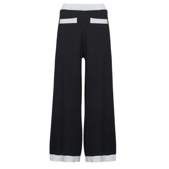 Textil Mulher Long Sleeve Jersey Dress Karl Lagerfeld CLASSIC KNIT PANTS Preto / Branco