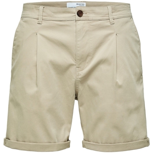 Textil Homem Shorts / Bermudas Selected Noos Calções Comfort-Gabriel - Pure Cashmere Bege