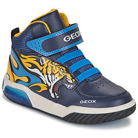 Sapatos Rapaz por correio eletrónico : at Geox J INEK BOY C Marinho / Amarelo