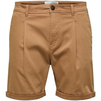 Textil Homem Shorts / Bermudas Selected Noos Calções Comfort-Gabriel - Toasted Coconut Castanho