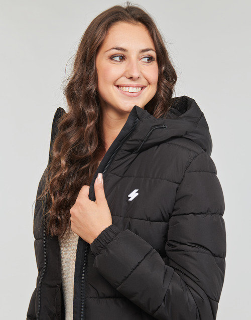 Superdry HOODED SPIRIT SPORTS PUFFER Preto