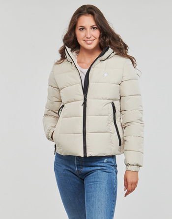 Superdry HOODED SPIRIT SPORTS PUFFER Bege
