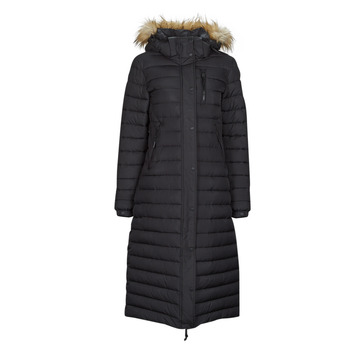 Textil Mulher Quispos Superdry FUJI HOODED LONGLINE PUFFER Preto