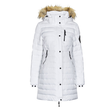 Textil Mulher Quispos Superdry FUJI HOODED MID LENGTH PUFFER Branco