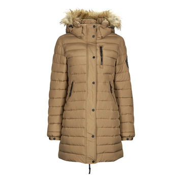 Textil Mulher Quispos Superdry FUJI HOODED MID LENGTH PUFFER Castanho
