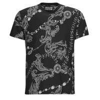 TeRecycled Homem T-Shirt mangas curtas Versace Jeans Couture GAH6S0 Preto / Branco / Estampado / Barroco