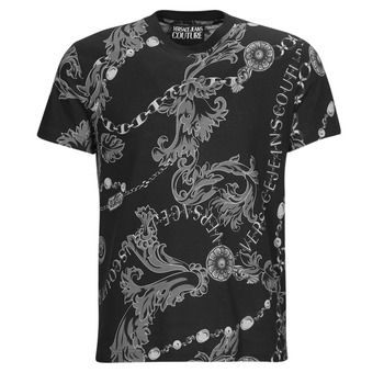 Textil Homem T-Shirt mangas curtas Versace Water Jeans Couture GAH6S0 Preto / Branco / Estampado / Barroco