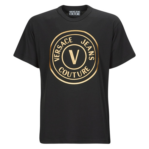 Textil Homem T-Shirt mangas curtas Versace Jeans Couture GAHT05 Preto / Ouro