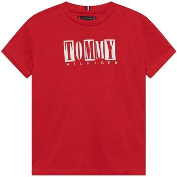 Textil Rapaz T-Shirt mangas curtas Tommy Hilfiger  Vermelho