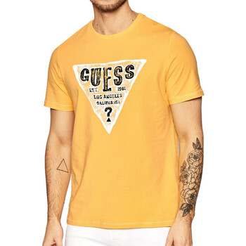 Textil Homem T-Shirt mangas curtas Guess  Amarelo