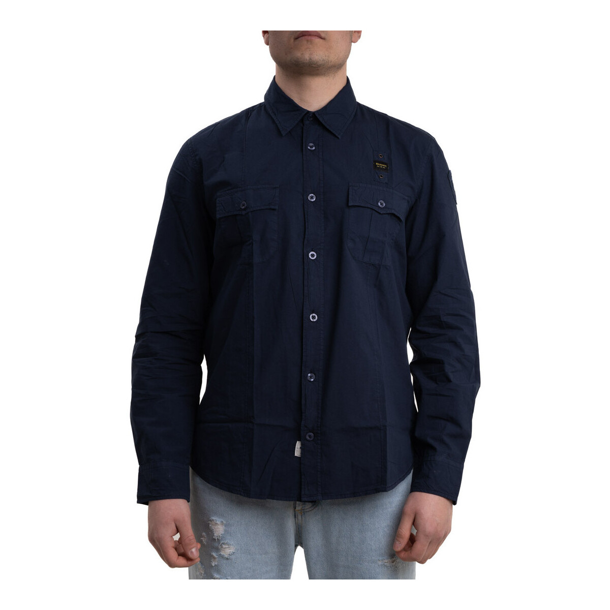 Textil Homem Camisas mangas comprida Blauer 23SBLUS01339 Azul