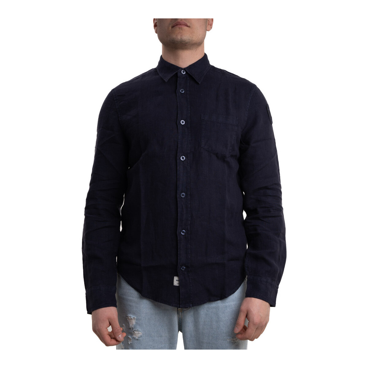 Textil Homem Camisas mangas comprida Blauer 23SBLUS01343 Azul