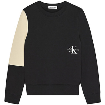 Textil Criança Sweats Calvin Klein Vit sweatshirt i mesh med logga IU0IU00370-BEH Preto