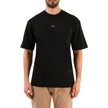 Textil Homem T-Shirt mangas curtas Calvin Klein T-shirt Stacked Logo J30J322507-BEH Preto