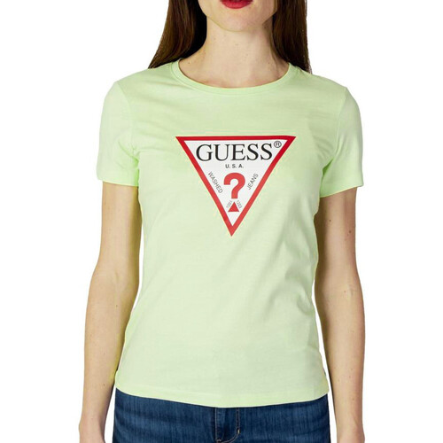 Textil Mulher T-Shirt mangas curtas Guess  Verde
